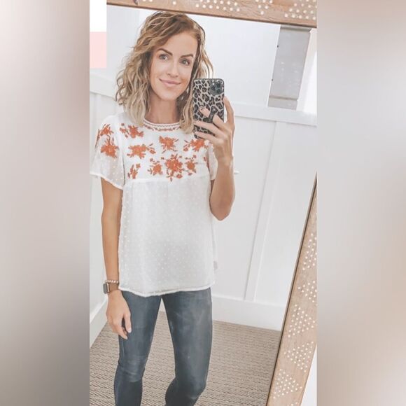 Polagram Embroidered Layered Boho Hippie Blouse Shirt Top Size Small - Picture 2 of 7